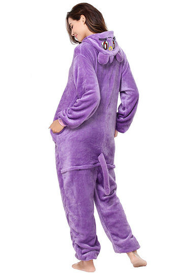 Pijama pufoasa intreaga cu model Purple Cat PJM150-11