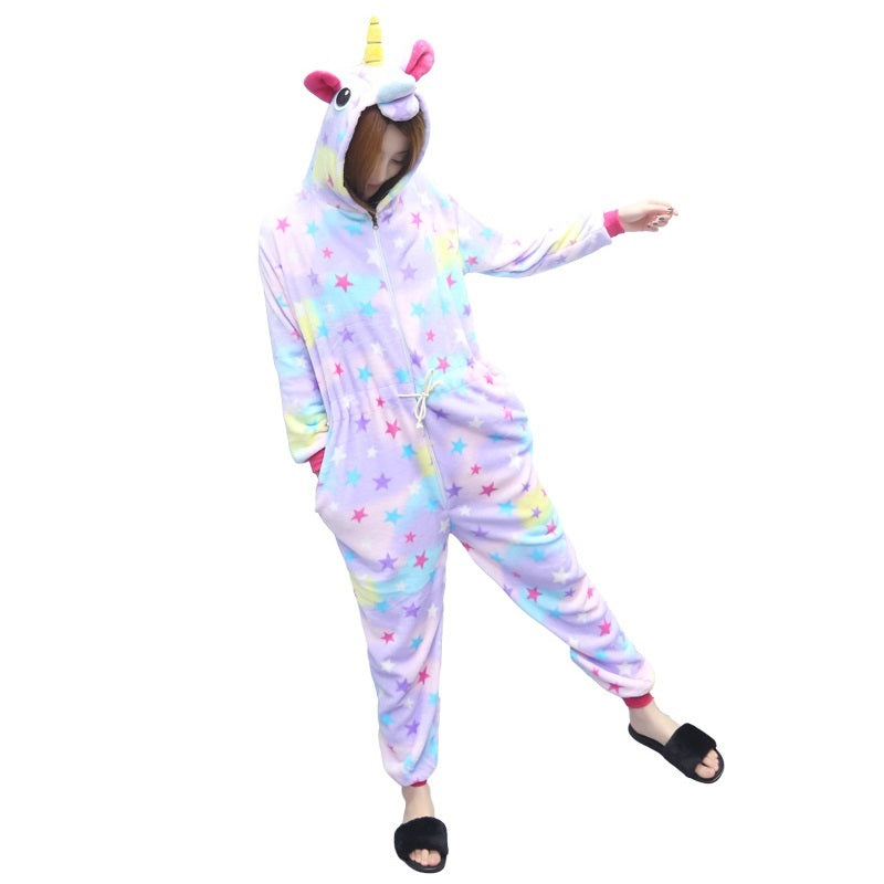 Pijama kigurumi model unicorn cu stelute PJM157A-10