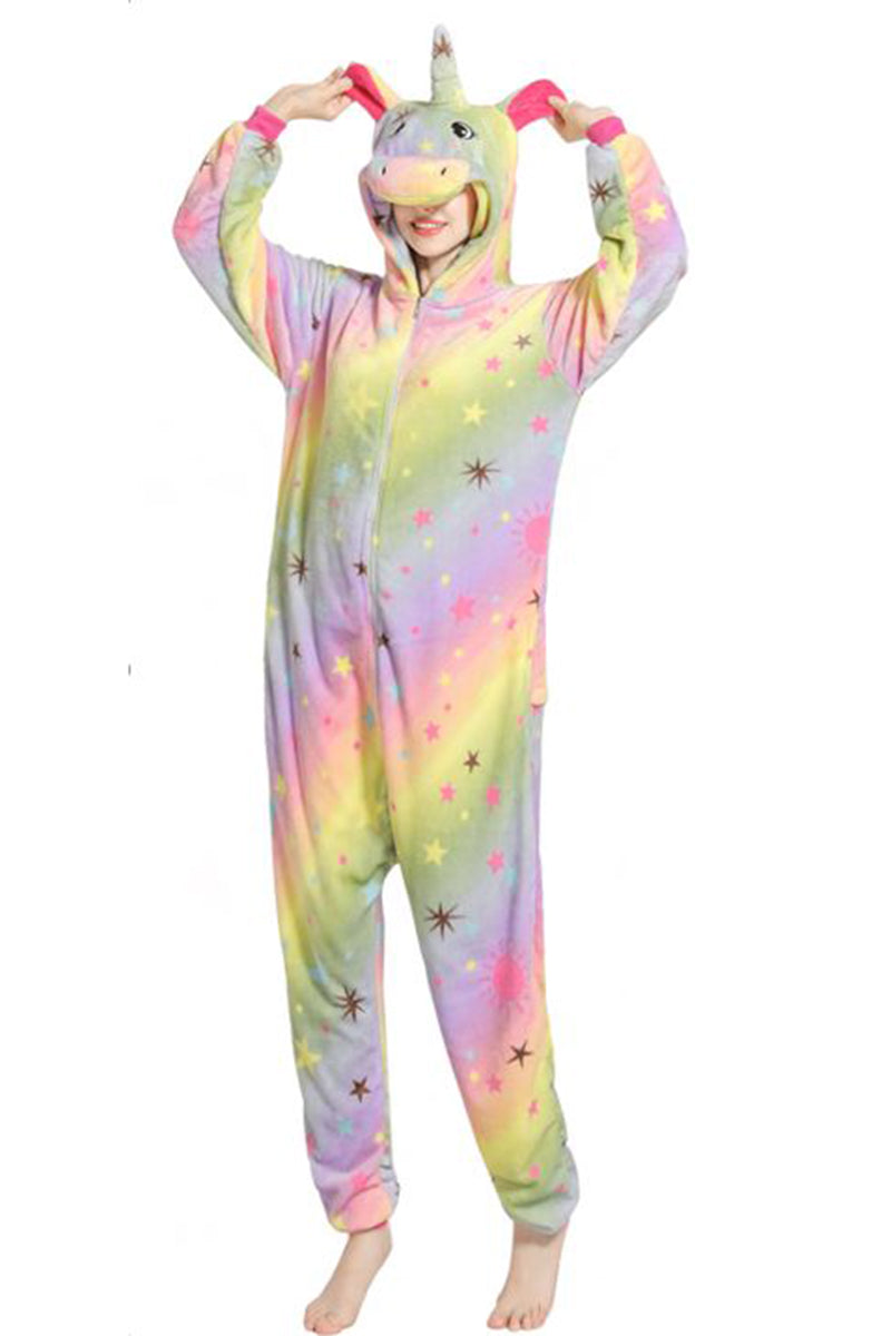 PJM158-100 Pijama pufoasa intreaga cu model multicolor