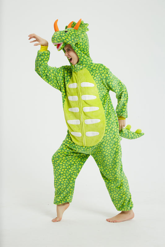 Pijama pufoasa kigurumi tip salopeta model dinozaur PJM232-826