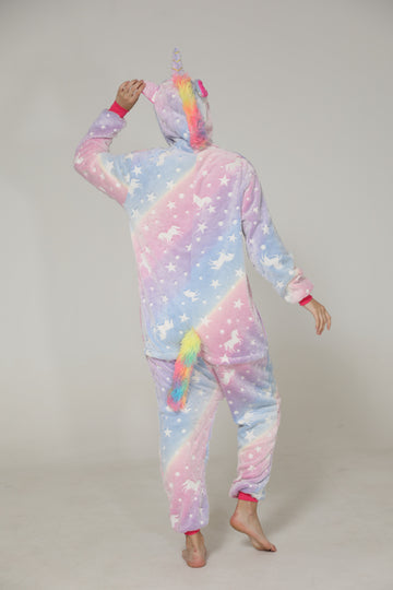 Pijama fosforescenta kigurumi tip salopeta din material pufos si model UNICORN PJM250-100