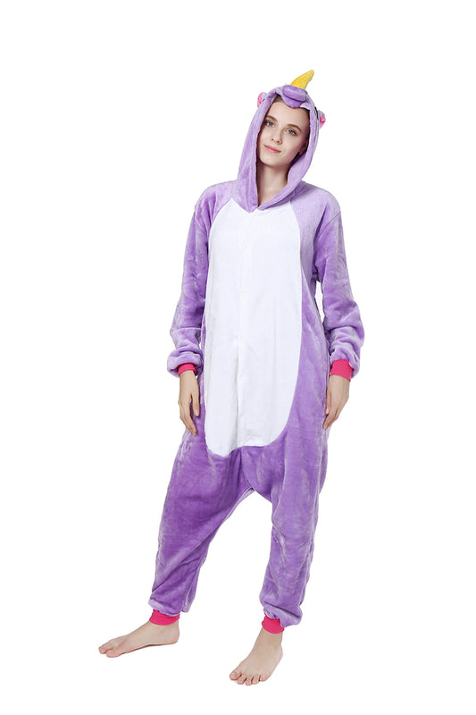 Pijama pufoasa tip salopeta kigurumi, model UNICORN, PJM43-10