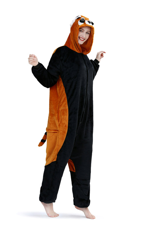 Pijama pufoasa kigurumi din material pufos cu model raton PJM51-119