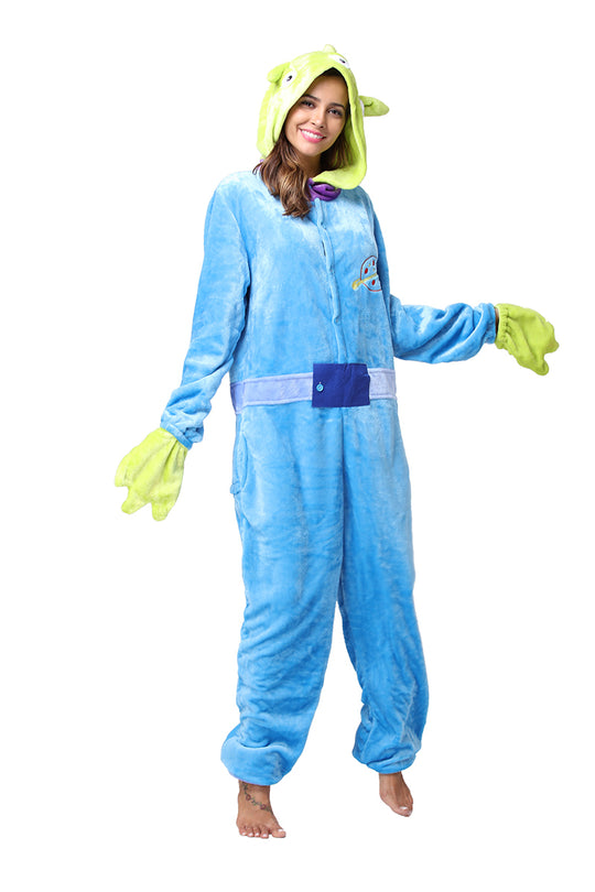 Pijama pufoasa kigurumi model Monster Blue PJM62-412