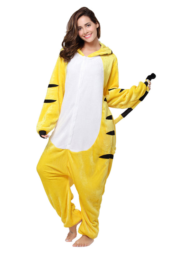 Pijama pufoasa tip salopeta kigurumi, model tigru, PJM65-292