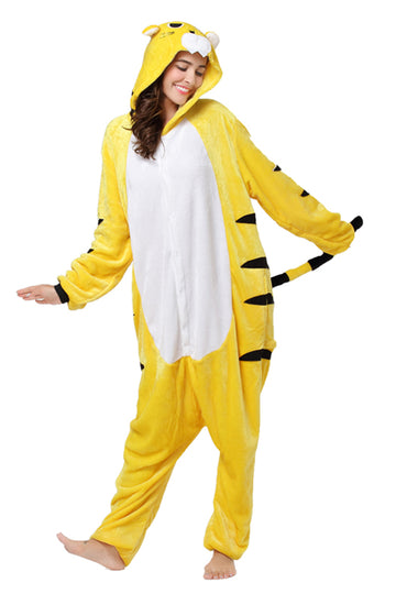 Pijama pufoasa tip salopeta kigurumi, model tigru, PJM65-292