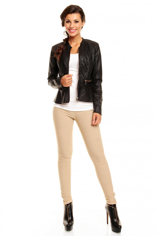 Jacheta din imitatie piele cu fermoar R646-1