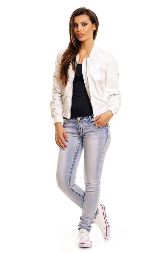 Jacheta casual cu mansete si buzunare R647-2