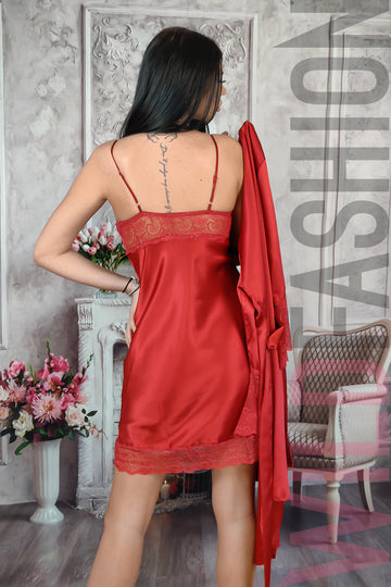 Compleu elegant din 2 piese din material satinat fin la atingere R886-81