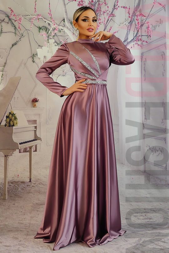 Rochie eleganta lunga din material satinat R958-10
