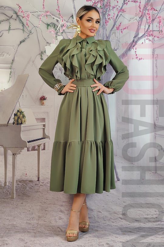 Rochie eleganta cu volanase ci maneci lungi R959-12