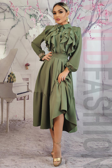 Rochie eleganta cu volanase ci maneci lungi R959-12