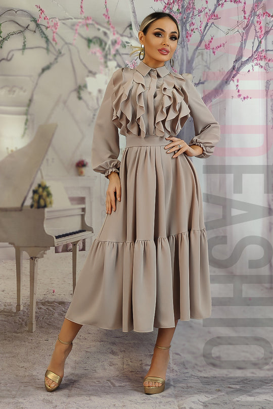 Rochie eleganta cu volanase ci maneci lungi R959-18