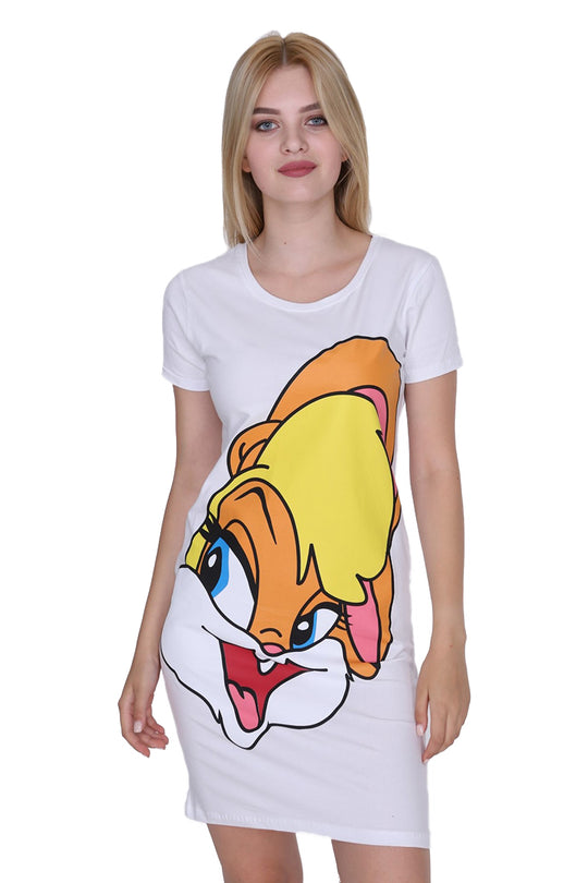 Rochie scurta cu imprimeu si maneci scurte S287-2