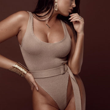 Body sexi din material elastic cu decolteu inghinal amplu S345-155