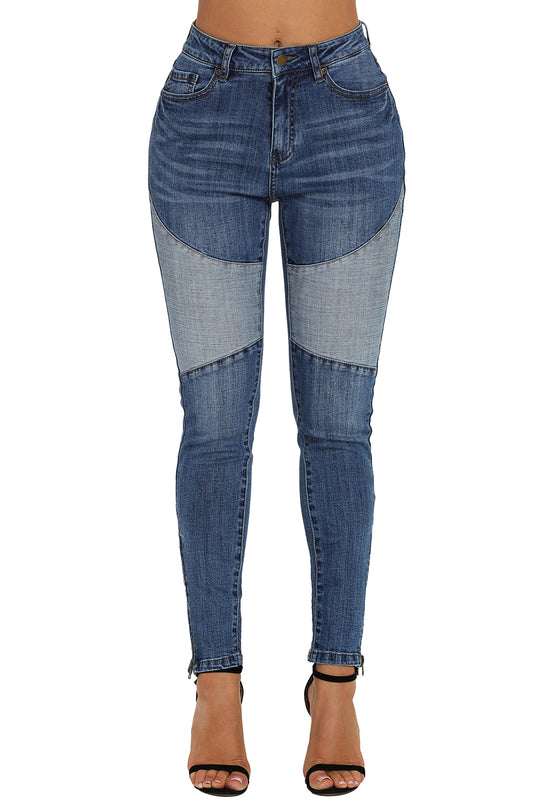 Blugi cu talie inalta in doua nuante S695-444