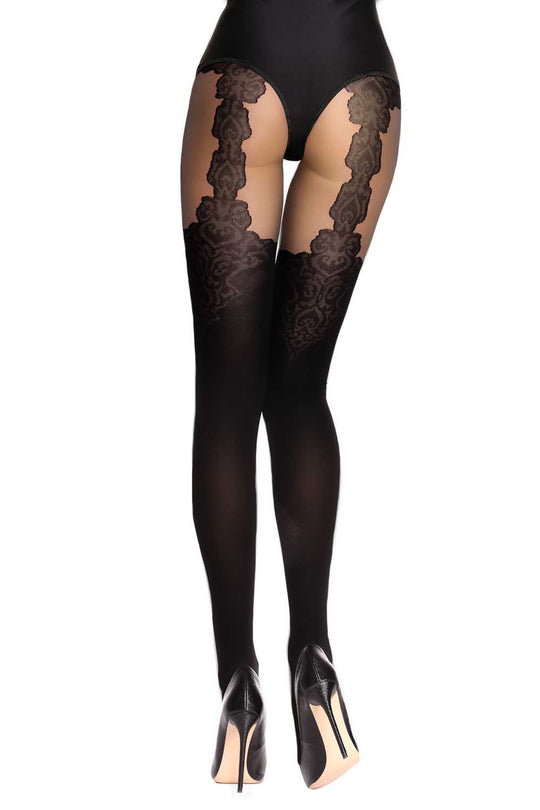 Dres elegant cu imprimeu model jartiere - 40 DEN STK402-1