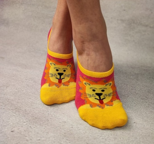 Sosete invizibile tip talpici din bumbac model leu STK465-55