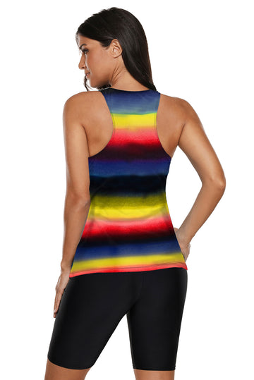 Costum de baie in doua piese model tankini cu print ombre SW1808-192