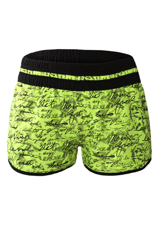 Sort de baie cu elastic in talie si model cu scris de mana SW1832-191