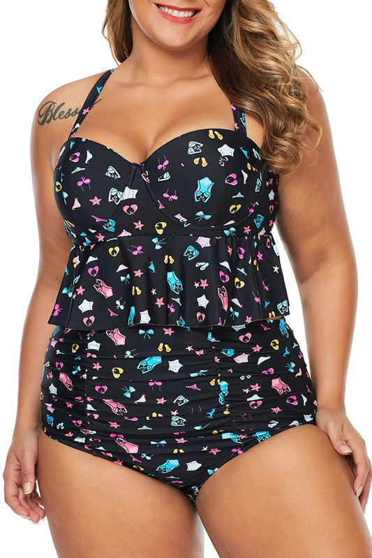 Costum de baie in 2 piese cu print fashion SW2310-151