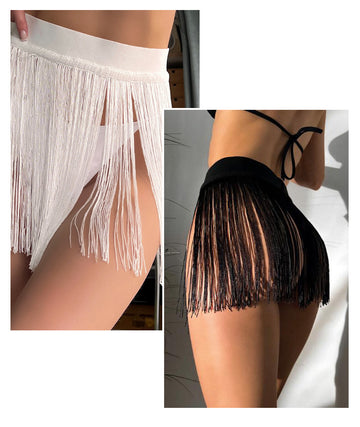 Fusta scurta de plaja din franjuri SW2555-1