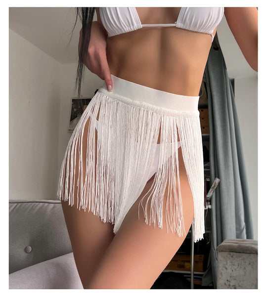 Fusta scurta de plaja din franjuri SW2555-2