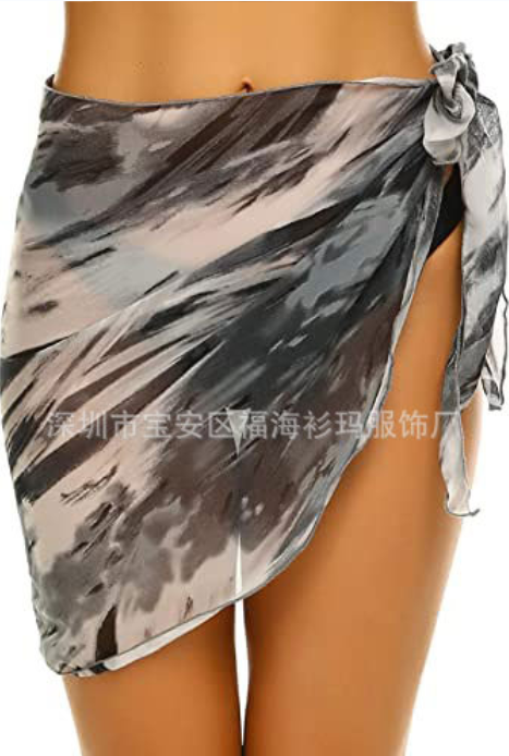 Esarfa vaporoasa de plaja cu imprimeu abstract SW2558-18