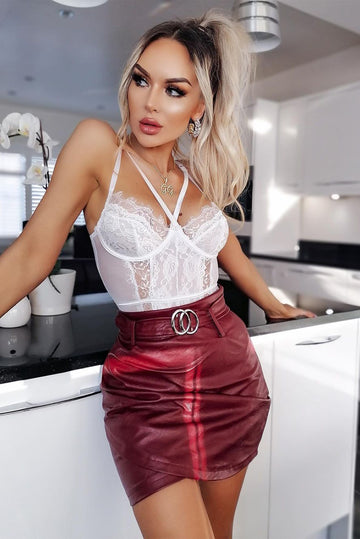 Body sexi din dantela si plasa fina T567-2