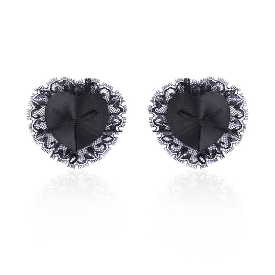 Accesorii fetish pentru sani cu dantela si fundita TE158-1