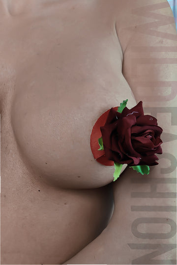 Accesorii fetish pentru sani cu silicon si trandafiri 3D TE172-232