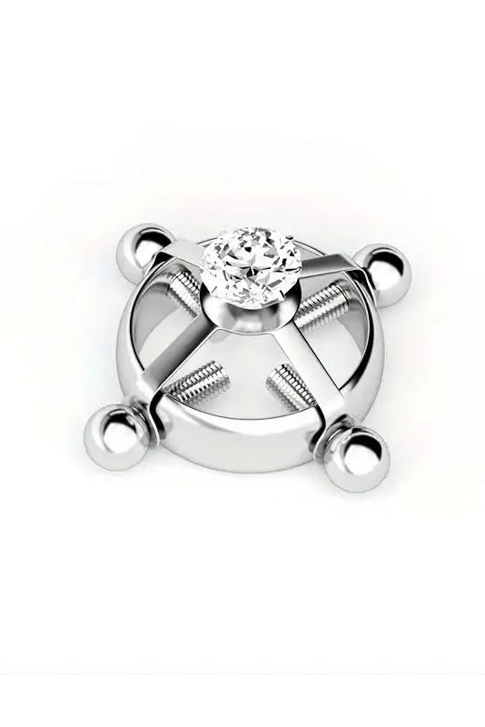 Inele fetish pentru sfarcuri din inox cu zirconiu si suruburi reglabile TE199-6