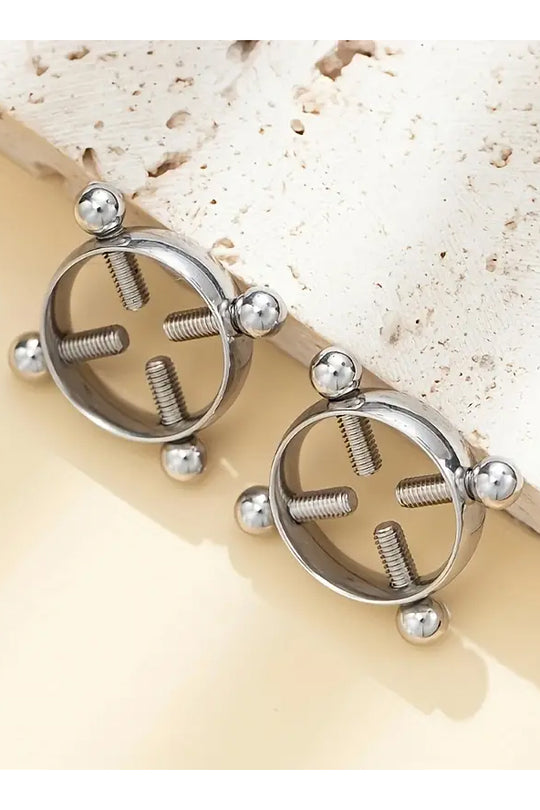 Inel fetish pentru sfarcuri din metal cu suruburi reglabile TE201-6