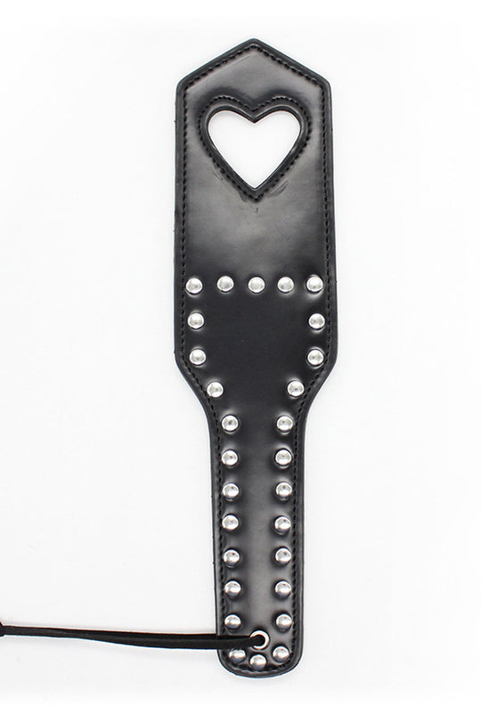 Paleta fetish din imitatie piele cu decupaj in forma de inima TOY222-1