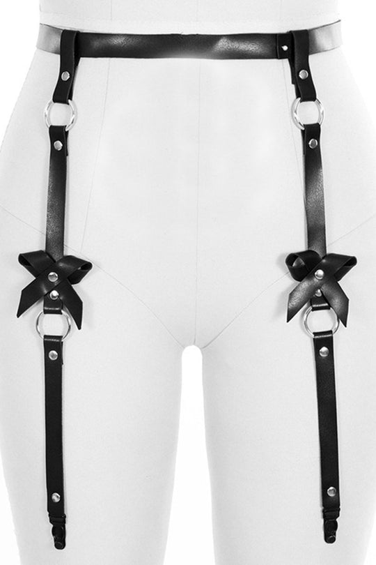 Portjartier fetish cu curele din imitatie piele TOY226-1