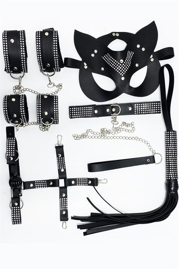 Set fetish 7 piese din piele ecologica captusita TOY266-1