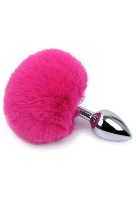 Plug Anal din metal model coada de iepure pufoasa TOY289-55