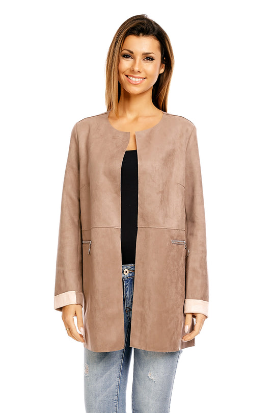 Blazer midi cu buzunare in lateral U600-822