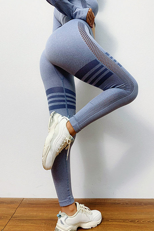 Colanti sport cu talie inalta insertii modelatoare si perforatii U651-182