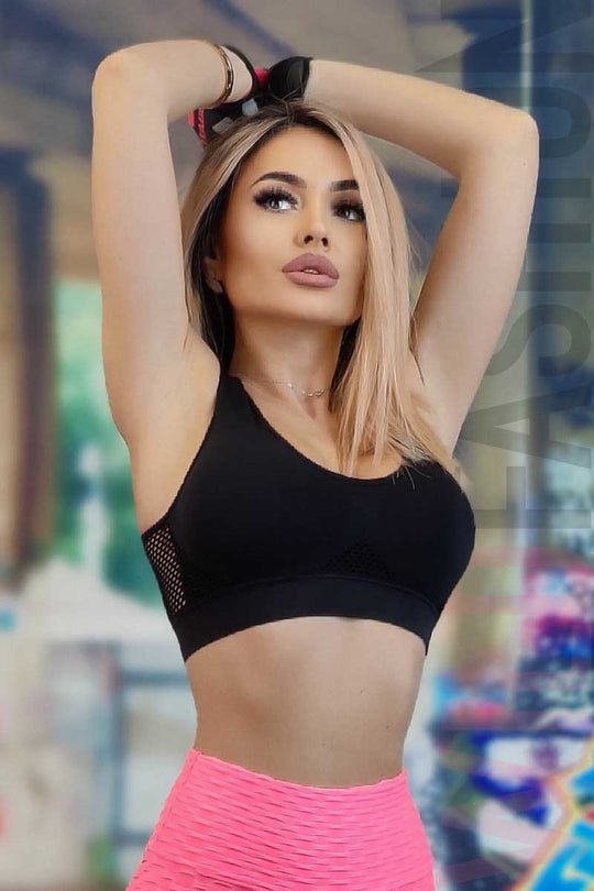 Bustiera din material elastic cu burete detasabil U653-1