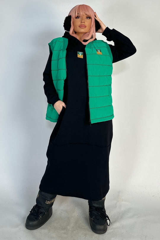 Compleu casual OVERSIZE din vesta si rochie lunga sport V624-12