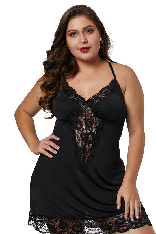 Lenjerie babydoll plus size cu dantela W573P-1