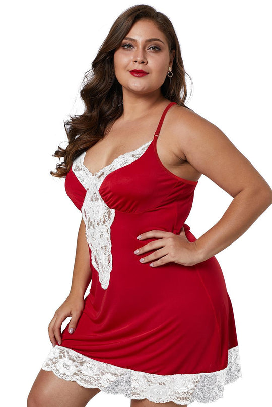 Lenjerie babydoll plus size cu dantela W573P-232
