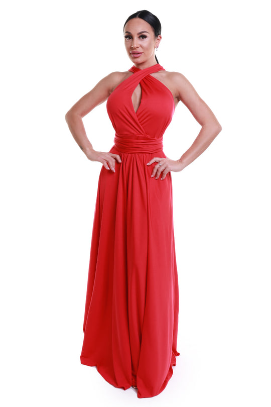 Rochie lunga versatila cu bretele in X la spate X289-3