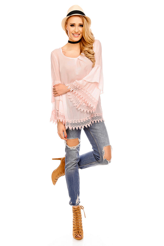 Bluza vaporoasa cu maneci tip clopot X564-5112