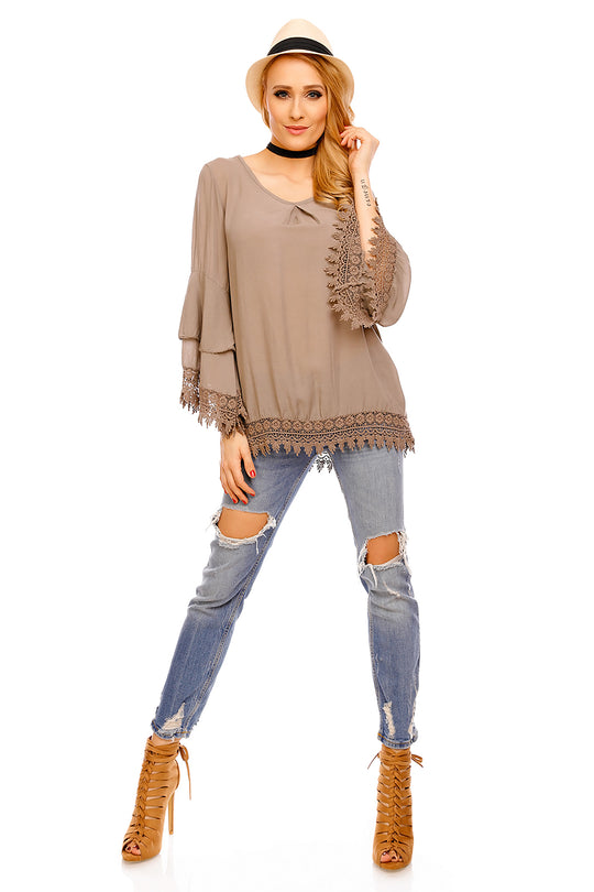 Bluza eleganta accesorizata cu ciucuri X564-8