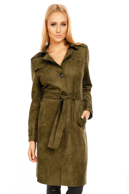 Trench midi elegant cu cordon in talie X653-14