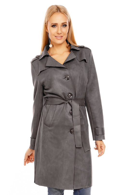 Trench midi elegant cu cordon in talie X653-181