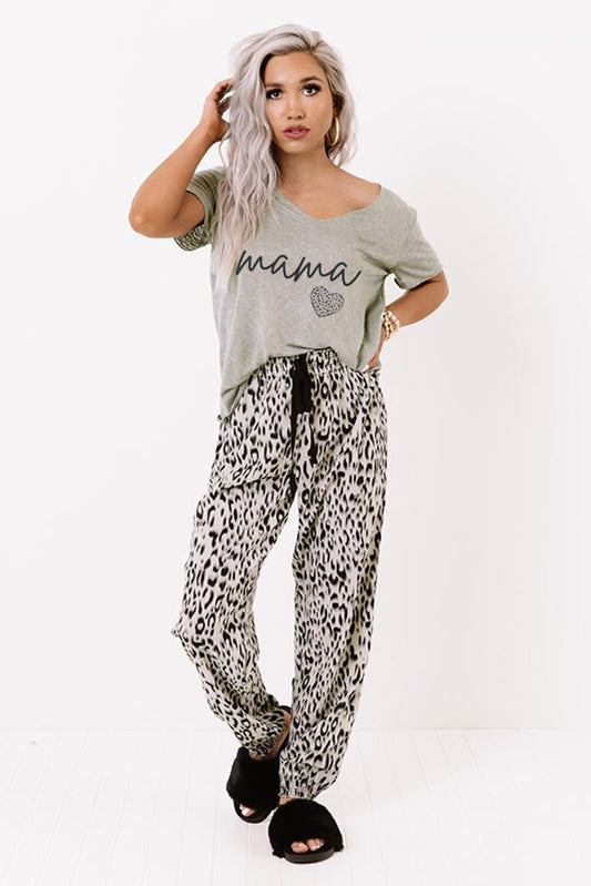 Set 2 piese pijama casual din tricou si pantaloni lungi X693-9918