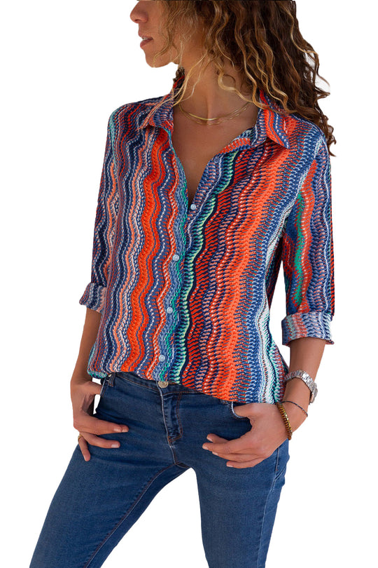 Y367-100 Camasa colorata si vaporoasa in dungi